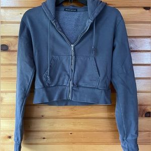 Brandy Melville Crop Zip Sweatshirt